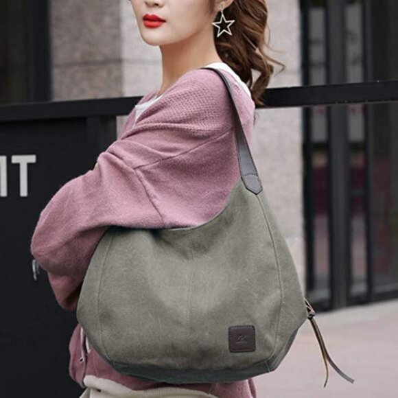 Handbags - WOMEN'S Cotton Canvas Handbag Tote Purse, Green